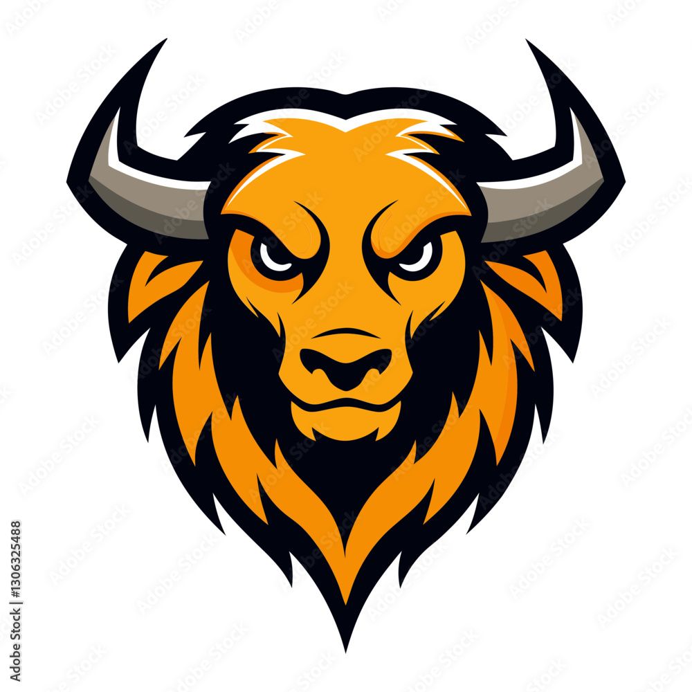 Obraz premium Bison head mascot logo design vector
