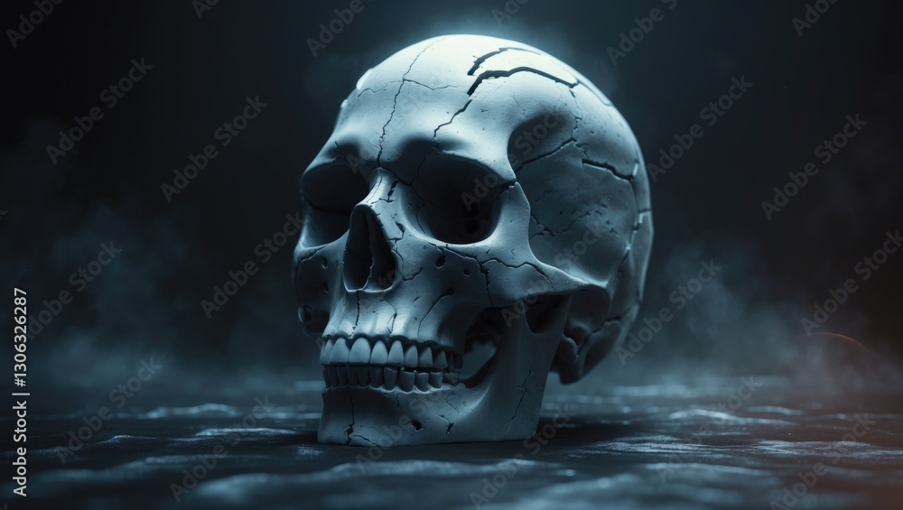 Abstract 2D depiction of a binary skull Abstract 2D depiction of a binary skull