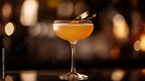 Wallpaper Mural A beautifully crafted cocktail sits enticingly in a dainty coupe glass, garnished with a delicate gold element. The ambiance of the bar is warm and inviting, perfect for socializing Torontodigital.ca