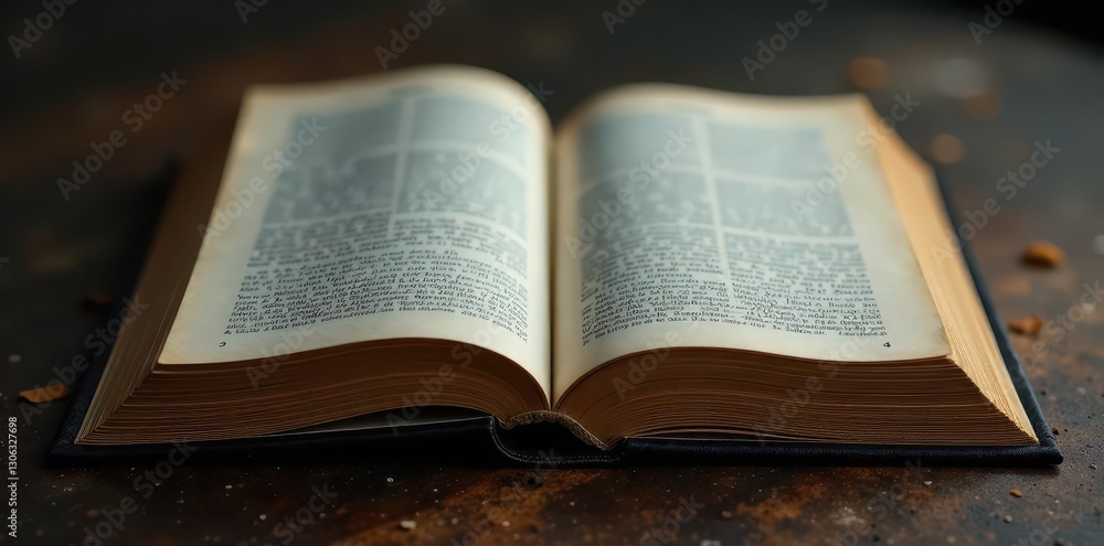 Obraz premium Dark textured binding, large scale stitching visible , binding, detail, large