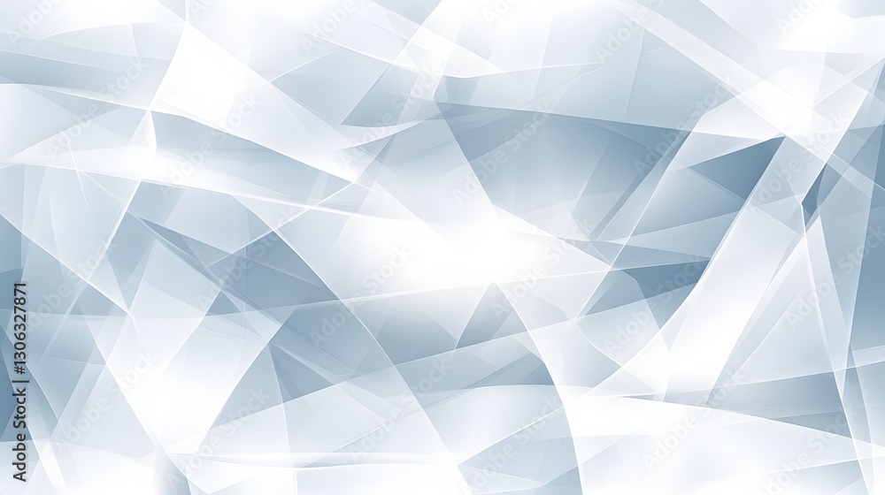 Obraz premium Abstract White and Blue Geometric Background, Modern Polygonal Pattern, Clean Minimalist Design