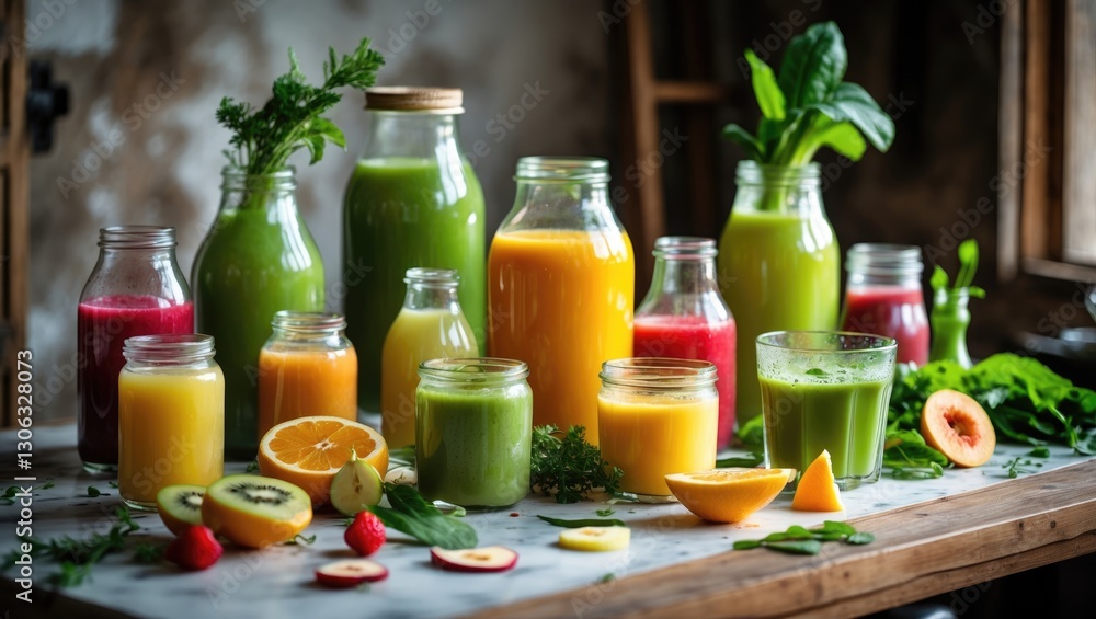 Nutrient-rich juices made from fruits and vegetables Nutrient-rich juices made from fruits and vegetables