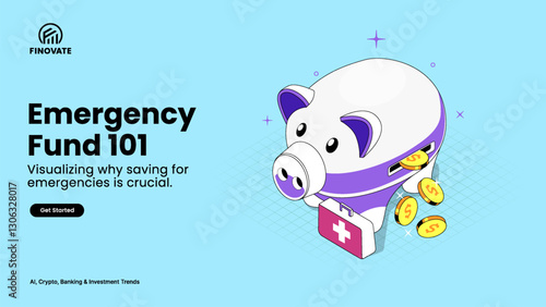 Emergency Fund 101–Importance of Savings for Uncertain Times Showcased with Piggy Banks, Safety Nets, and Crisis Management Visuals- Personal Finance Illustration