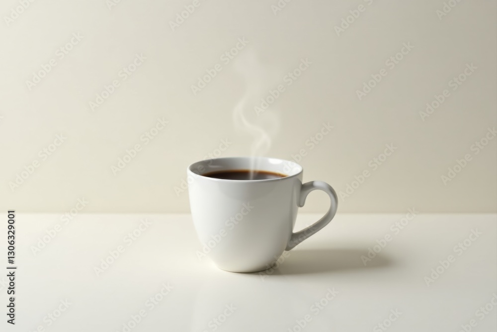 Aromatic steam rises from a cup of freshly brewed coffee, inviting a moment of peaceful contemplation on a minimalist surface. Aromatic steam rises from a cup of freshly brewed coffee, inviting a moment of peaceful contemplation on a minimalist surface.
