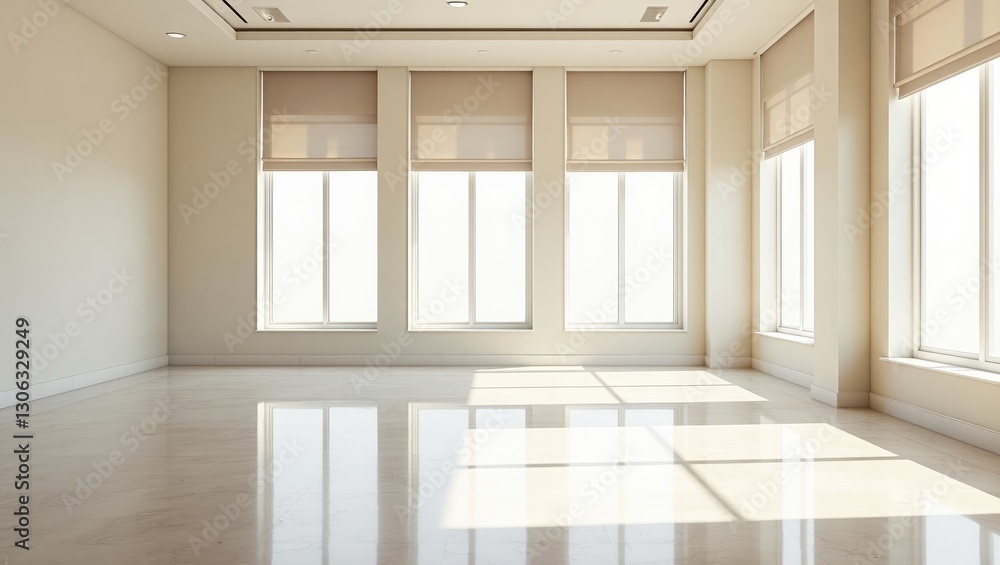 Fototapeta premium unoccupied gallery space with large windows