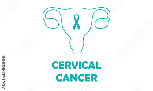 Cervical cancer awareness vector icon. Flat style element useful for cervical carcinoma day design. Concept of tolerance, sympathy and health care.
