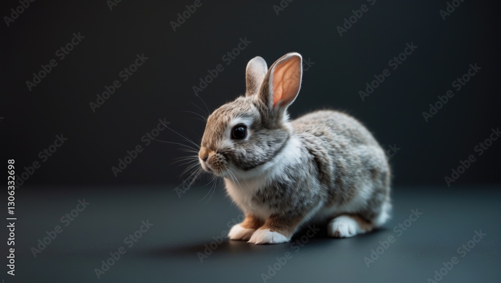 Obraz premium tiny bunnies set against a dark backdrop