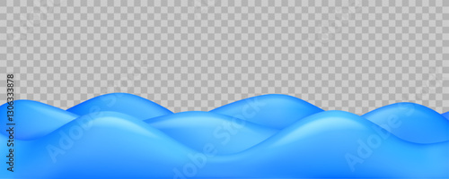 Sea wave vector 3d background. Ocean, river or lake cartoon abstract illustration. Simple water surface template