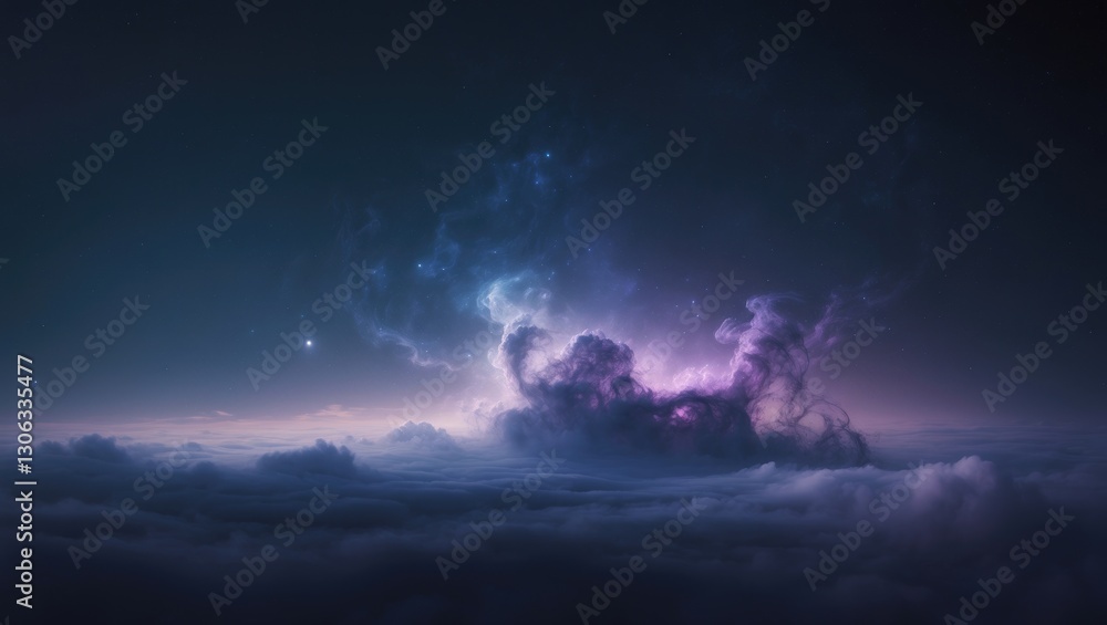 Fototapeta premium a vivid nebula set against a flat expanse of space