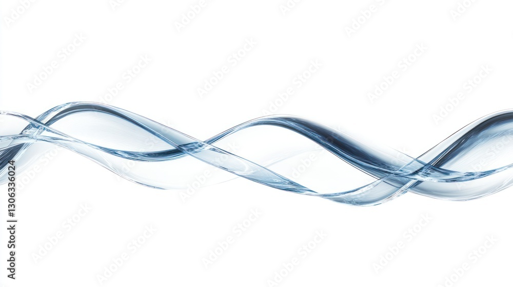 abstract fluid flow design featuring wavy transparent elements on a clean white backdrop ideal for modern digital art projects and presentations