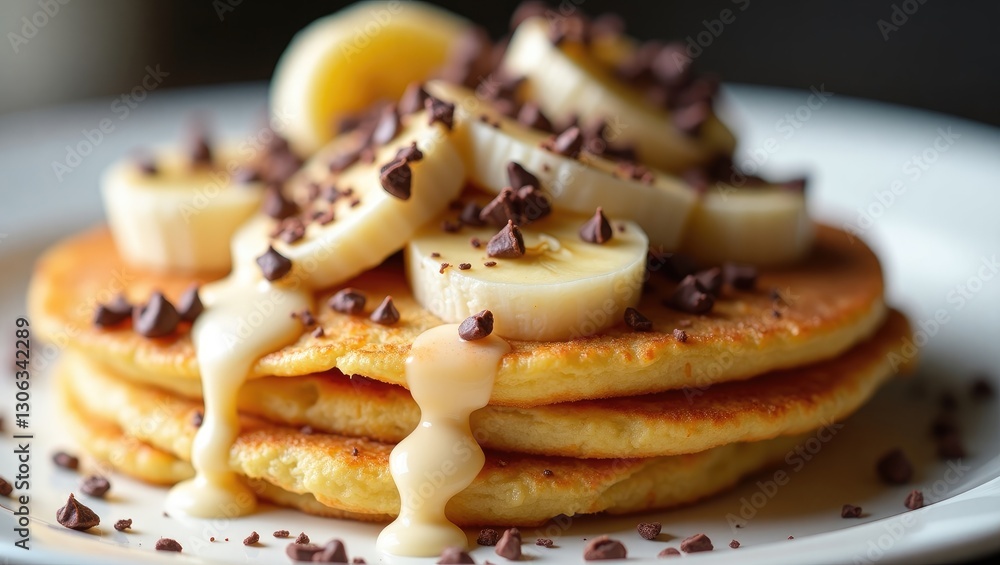 Thai-style Fried Roti is a Dessert featuring banana, chocolate chips, and drizzled condensed milk. Thai-style Fried Roti is a Dessert featuring banana, chocolate chips, and drizzled condensed milk.