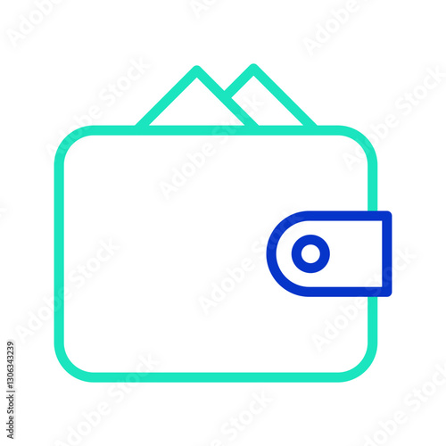 wallet outline dual color icon