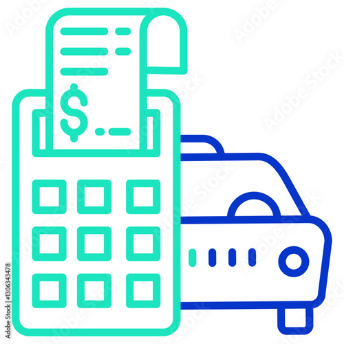 Car bill outline dual color icon