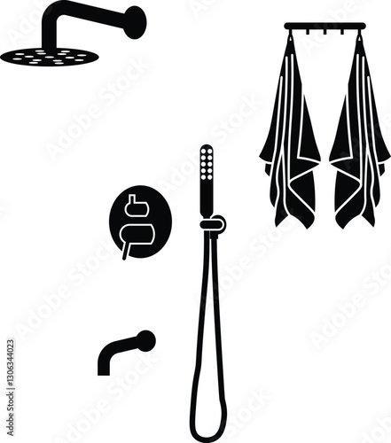 Shower head vector outline