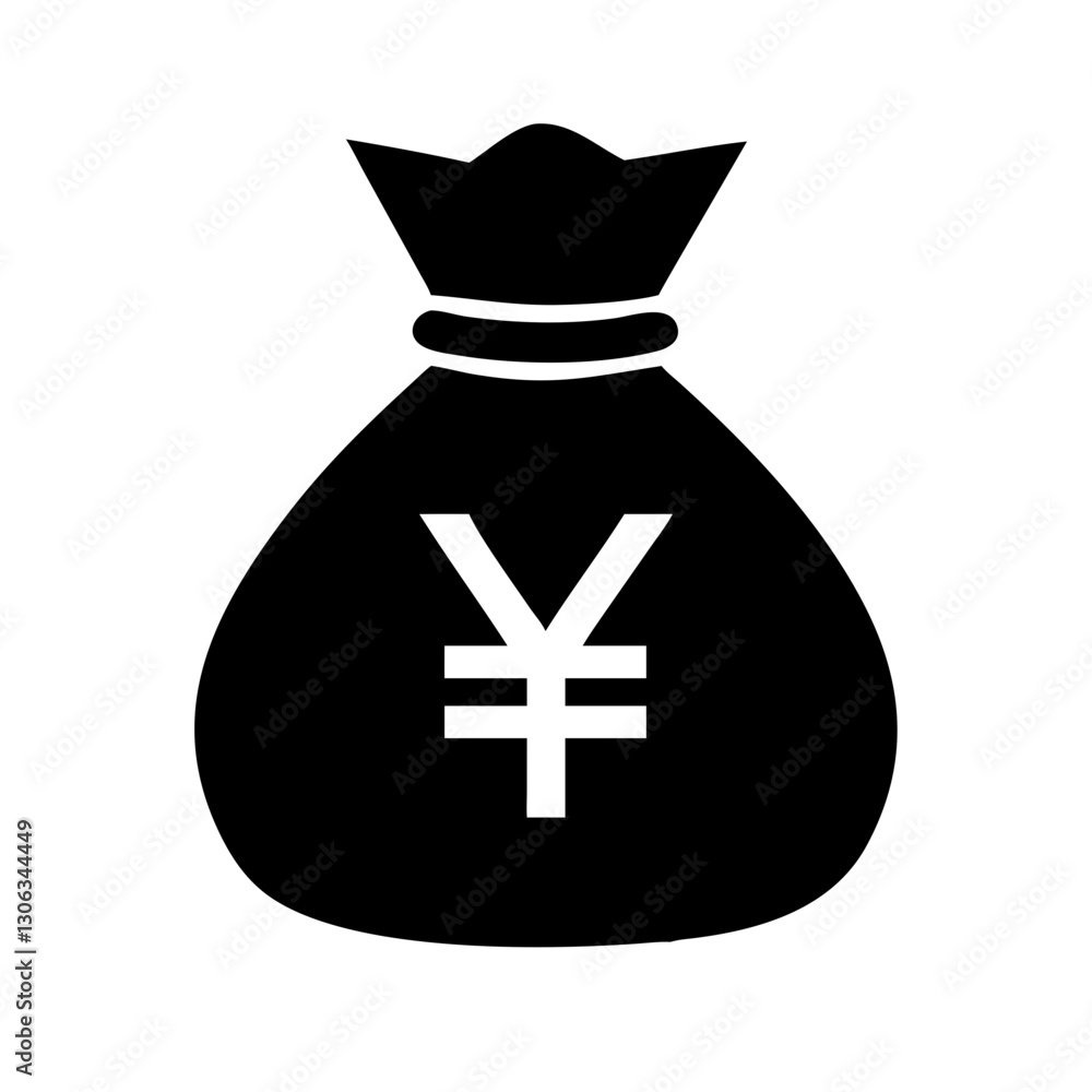 Money bag Yen Currency icon vector Money bag Yen Currency icon vector