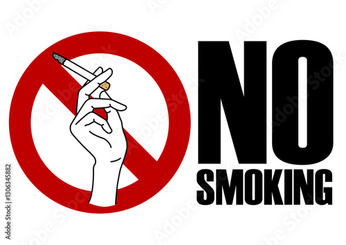 貼り紙看板イラストー禁煙No Smokingー