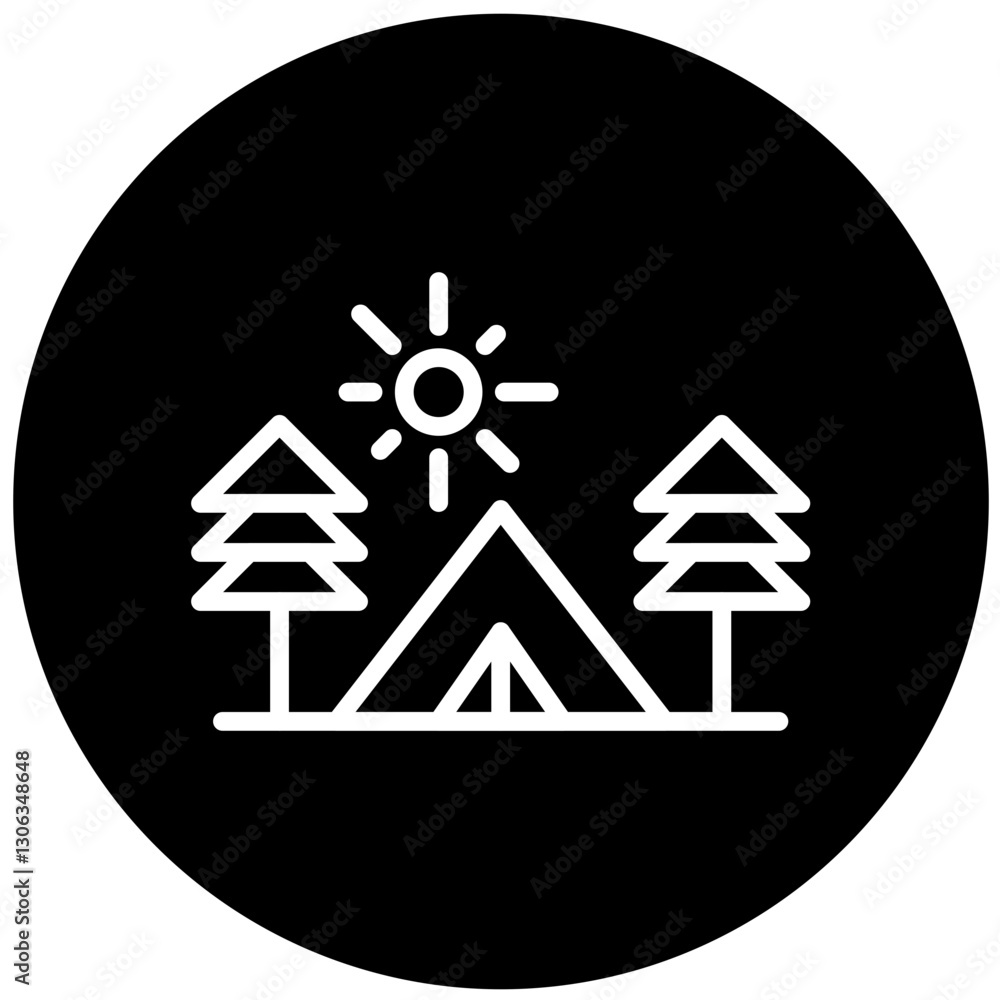 Green Camp Vector Design Icon Style Green Camp Vector Design Icon Style