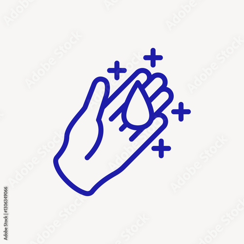 Hand sanitizing icon, healthcare graphic vector