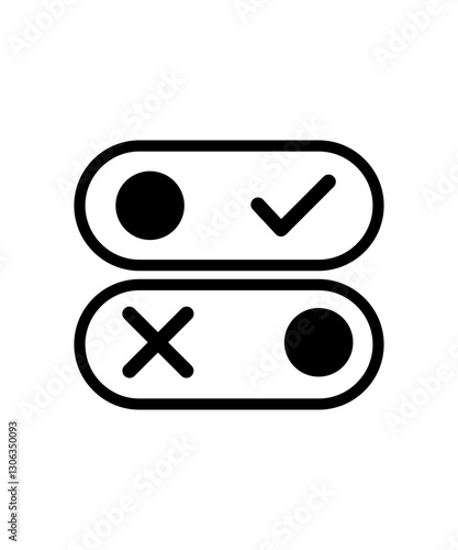 Horizontal toggle button sharp icon