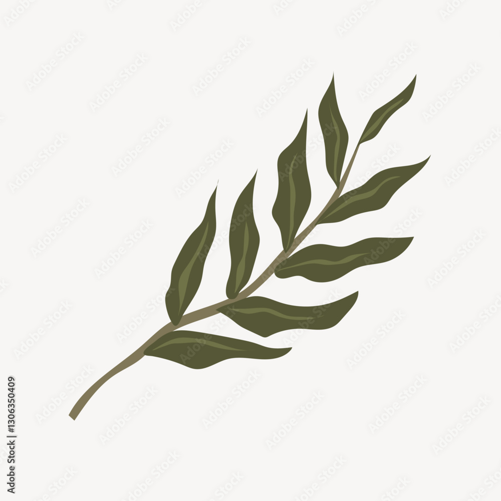 Obraz premium Aesthetic green leaf collage element vector
