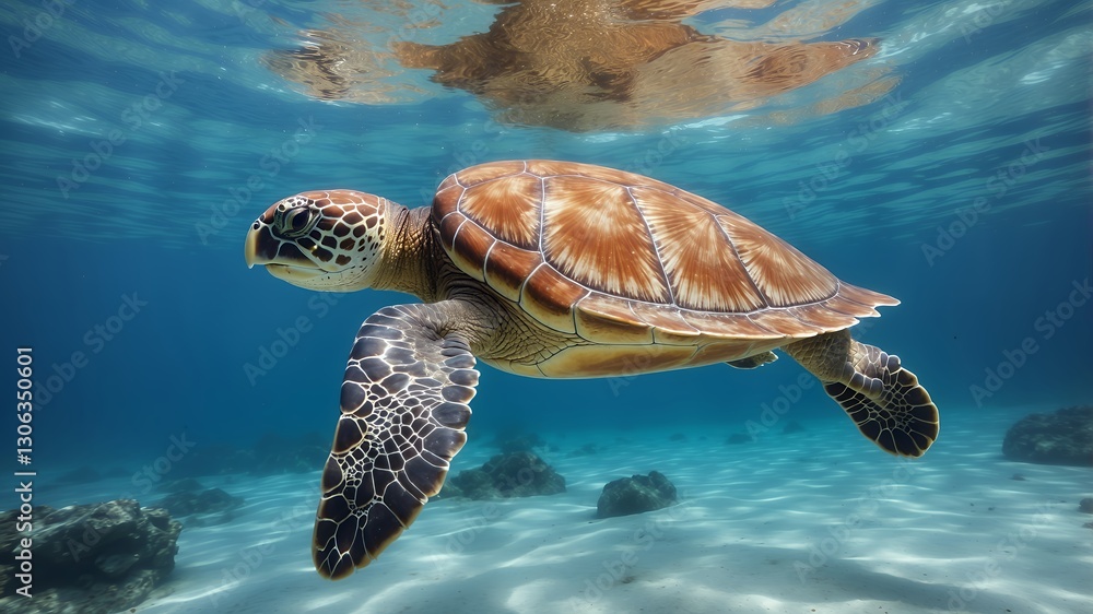 Fototapeta premium sea turtle swimming in the sea