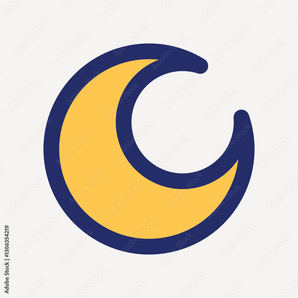 Crescent moon, space illustration vector Crescent moon, space illustration vector