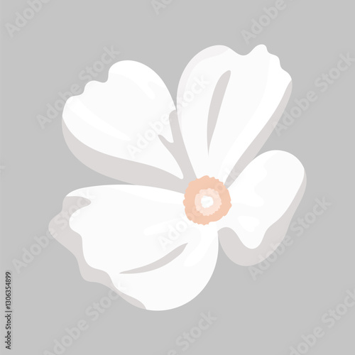 White flower aesthetic vector