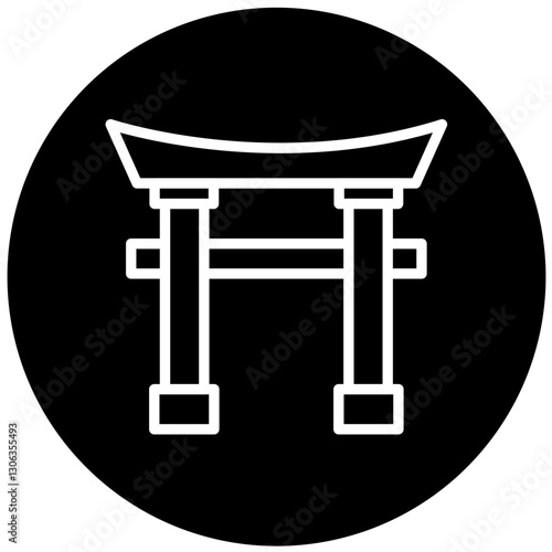 Vector Design Torii Gate Icon Style