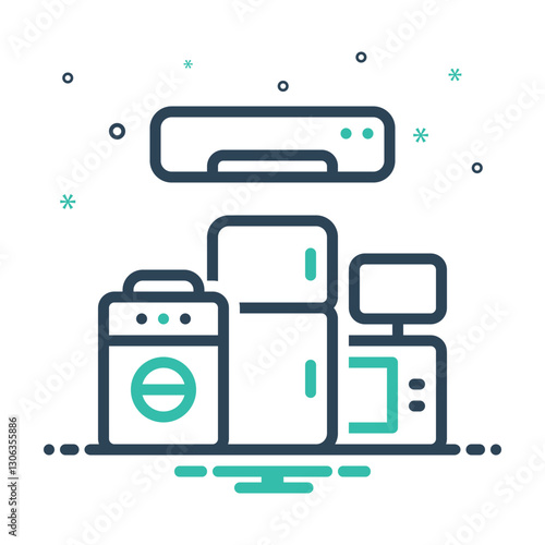 Mix icon for home appliance