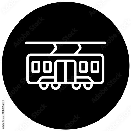 Vector Design Tramcar Icon Style