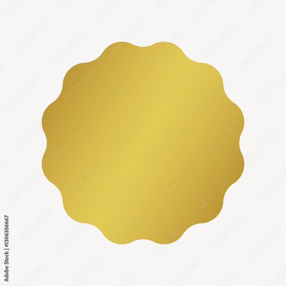 Jagged circle, gradient metallic gold badge collage element vector Jagged circle, gradient metallic gold badge collage element vector