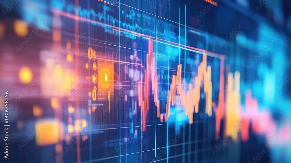 Close-up digital screen showing line graph with upward and downward trends, symbolizing cancer research progress and setbacks, medical charts and scientific symbols in background. Close-up digital screen showing line graph with upward and downward trends, symbolizing cancer research progress and setbacks, medical charts and scientific symbols in background.