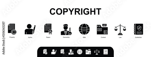 Copyright banner web icon vector illustration concept