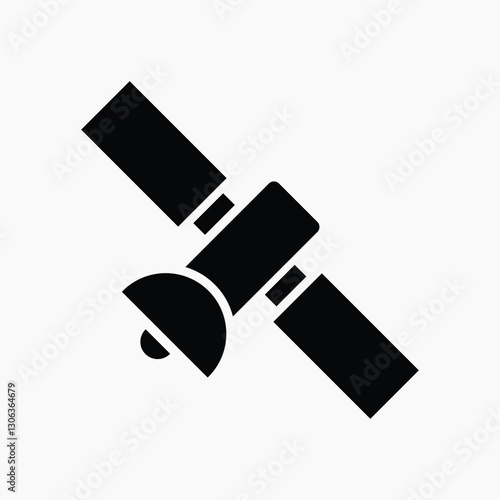 Space satellite flat icon element vector