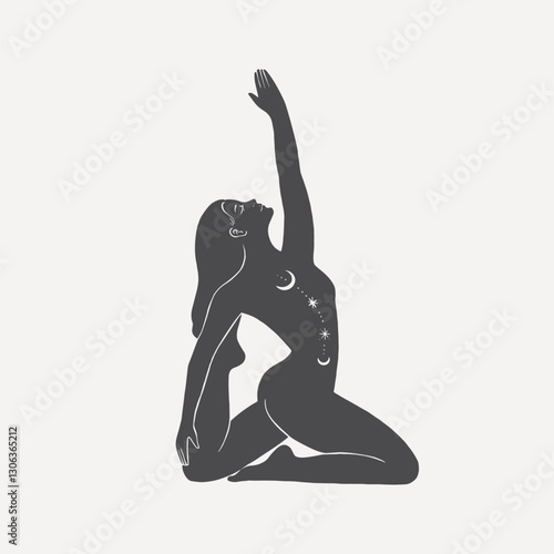 Astral yoga, spiritual illustration vector