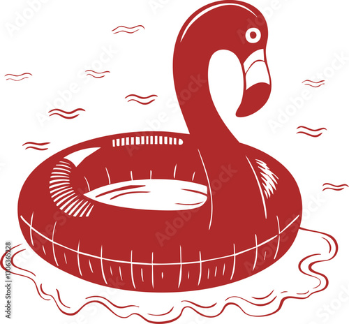 vibrant red inflatable flamingo float, perfect for summer fun in pool or beach
