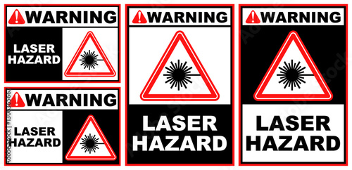 Set Collections laser hazard warning sign template design vector illustration