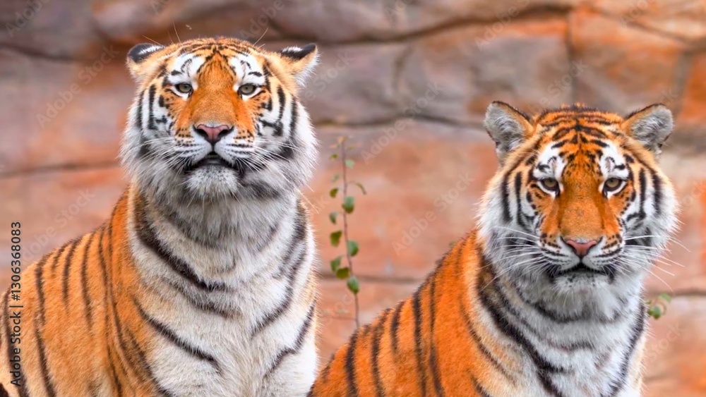 Fototapeta premium Beautiful pair of tigers