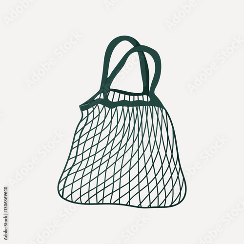 Reusable mesh bag, eco-friendly product illustration vector