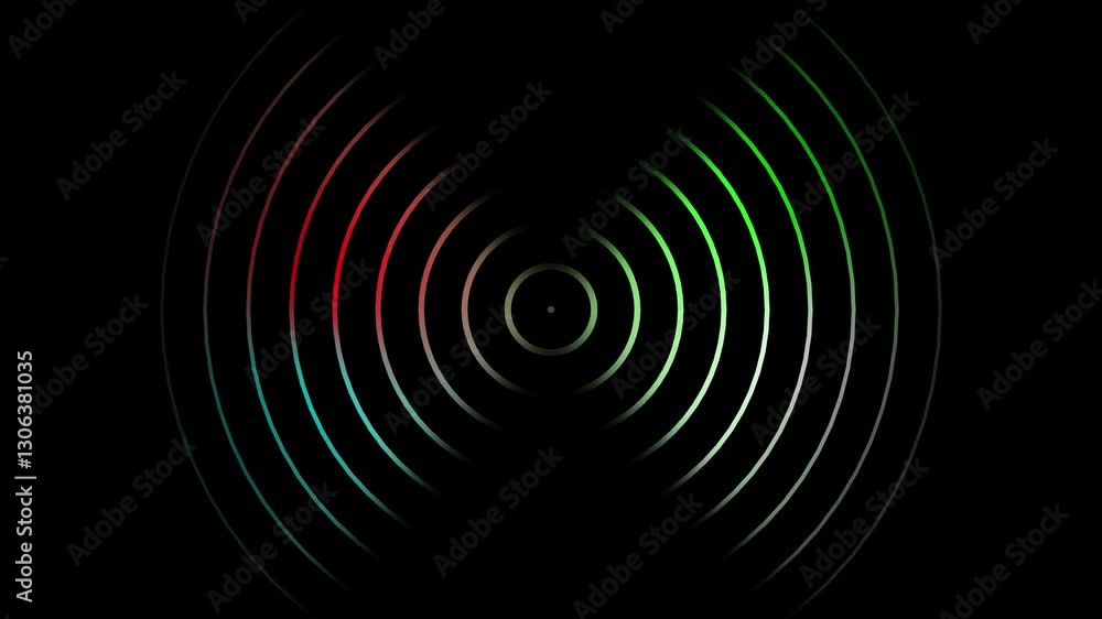 4K Radio waves animation on black background. 4K Radio waves animation on black background.
