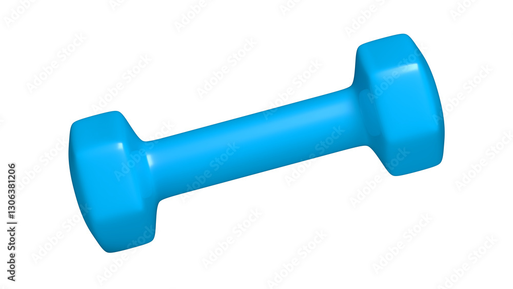 Blue dumbbell. Isolated. 3d illustration. Blue dumbbell. Isolated. 3d illustration.