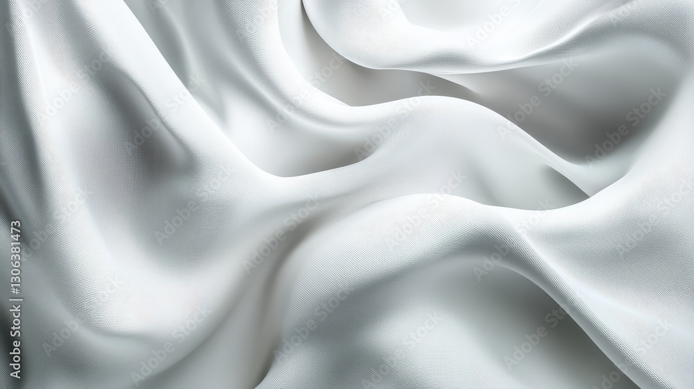 Obraz premium Luxurious white silk fabric with flowing folds and soft texture
