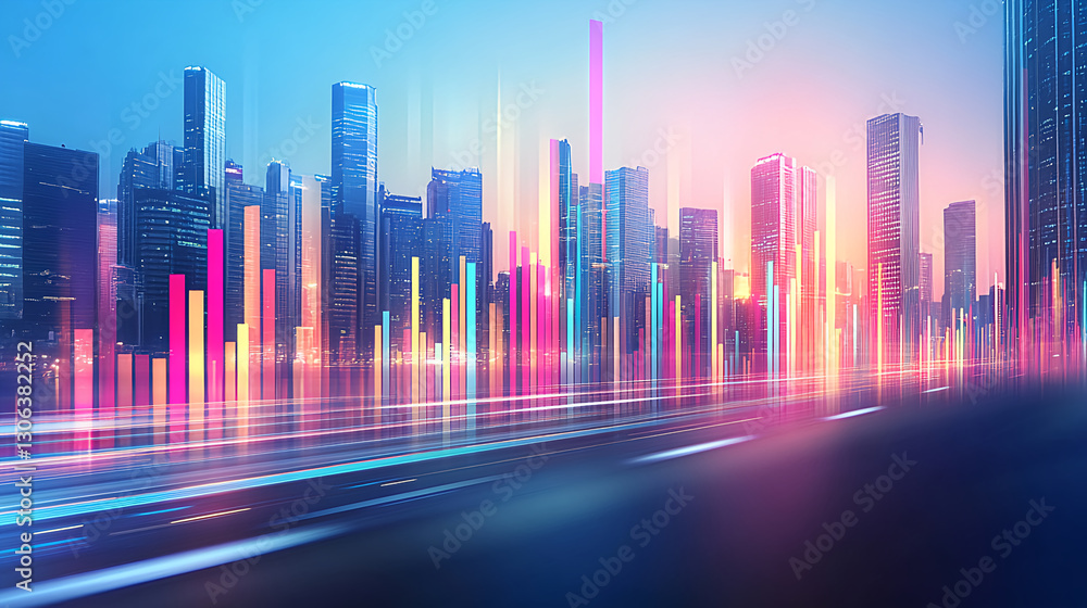 Dynamic cityscape visualization urban center digital art futuristic environment aerial view vibrant technology concepts Dynamic cityscape visualization urban center digital art futuristic environment aerial view vibrant technology concepts