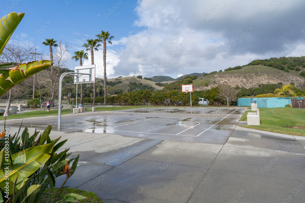 The town of Avila Beach in California on the Pacific Ocean, USA.