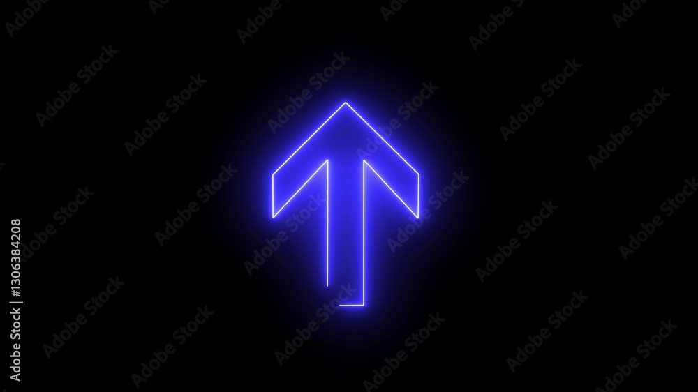 Neon up direction arrow icon. Neon up direction arrow icon.