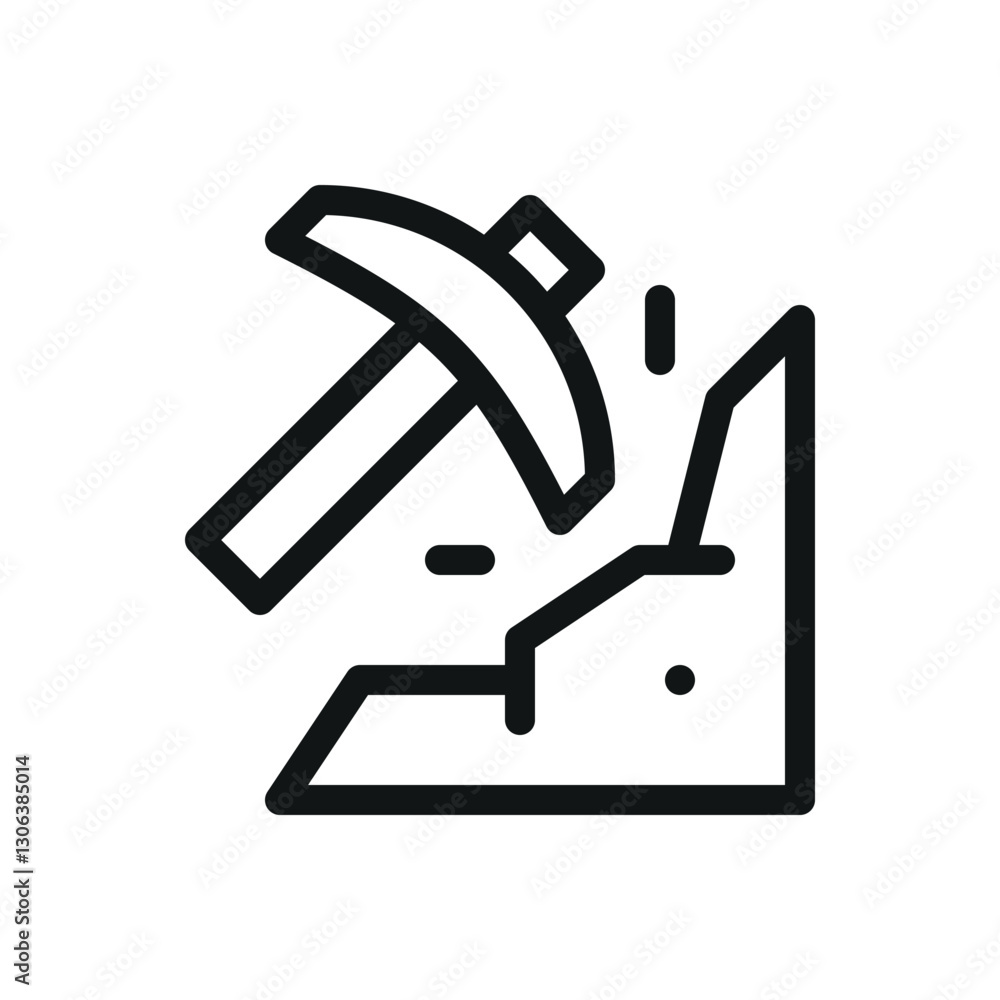 Mining line icon, mining industry vector symbol with editable stroke Mining line icon, mining industry vector symbol with editable stroke