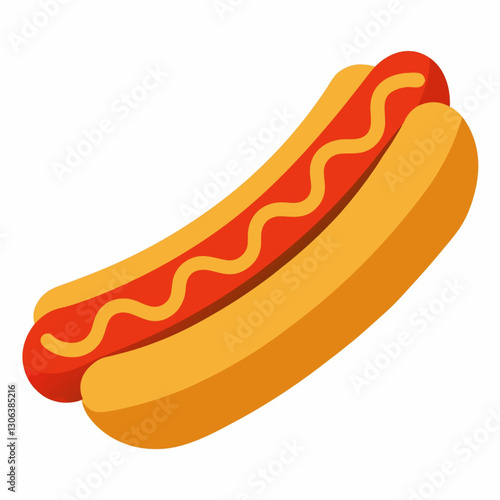 A hot dog illustration isolated on white background