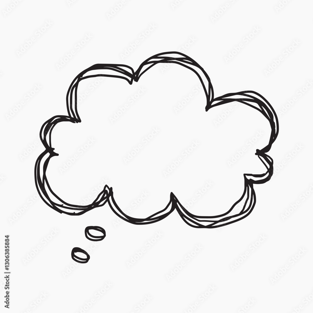 Thought speech bubble sketch illustration vector Thought speech bubble sketch illustration vector