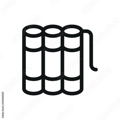 Dynamite line icon, dynamite sticks vector symbol with editable stroke