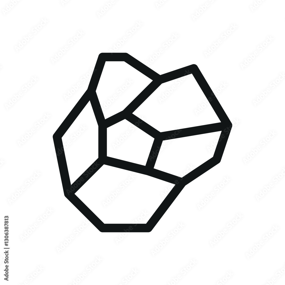 Iron ore line icon, rock vector symbol with editable stroke Iron ore line icon, rock vector symbol with editable stroke